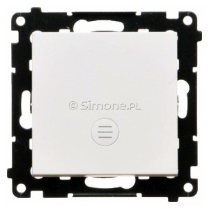 TP1L.01/111 Przycisk zwierny pojedynczy z podświetleniem typu LED w kolorze białym 10A Biały Mat Simon 55 - Widok z przodu