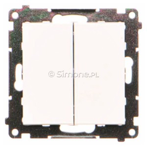 TP4.01/111 Przycisk zwienry poczwórny do sterowania 4 obwodami Biały Mat Simon 55 - Widok z przodu
