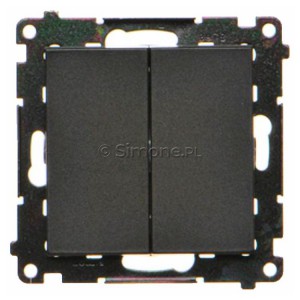 TP4.01/149 Przycisk zwienry poczwórny do sterowania 4 obwodami Czarny Mat Simon 55 - Widok z przodu