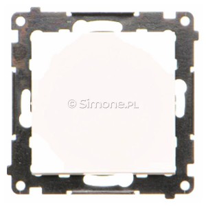 TPR1.01/111 Przycisk rozwierny pojedynczy 10A Biały Mat Simon 55 - Widok z przodu