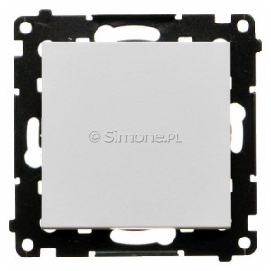 TPR1.01/114 Przycisk rozwierny pojedynczy 10A Jasnoszary Mat Simon 55 - Widok z przodu