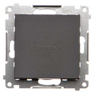 TPR1.01/116 Przycisk rozwierny pojedynczy 10A Grafitowy Mat Simon 55 - Widok z przodu