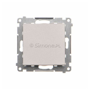 TPR1.01/143 Przycisk rozwierny pojedynczy 10A Aluminium Mat Simon 55 - Widok z przodu