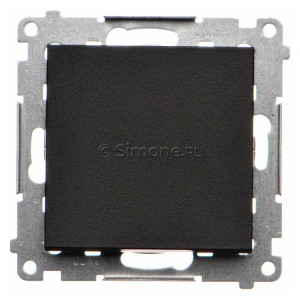 TPR1.01/149 Przycisk rozwierny pojedynczy 10A Czarny Mat Simon 55 - Widok z przodu