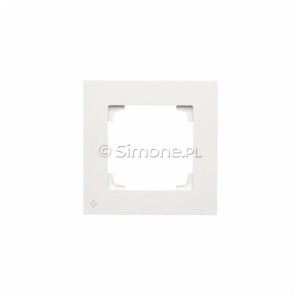 TR1/AB111 Ramka pojedyncza LINE Biały Mat Antybakteryjny Simon 55 - Widok z przodu