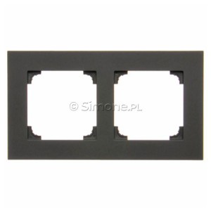 TR2/116 Ramka podwójna LINE Grafitowy Mat Simon 55 - Widok z przodu