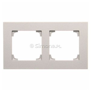 TR2/143 Ramka podwójna LINE Aluminium Mat Simon 55 - Widok z przodu