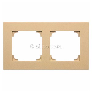 TR2/144 Ramka podwójna LINE Szampański Mat Simon 55 - Widok z przodu