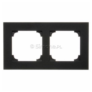 TR2/149 Ramka podwójna LINE Czarny Mat Simon 55 - Widok z przodu