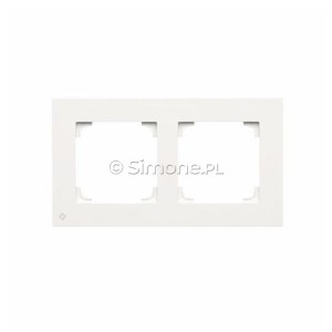TR2/AB111 Ramka podwójna LINE Biały Mat Antybakteryjny Simon 55 - Widok z przodu