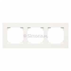TR3/111 Ramka potrójna LINE Biały Mat Simon 55 - Widok z przodu