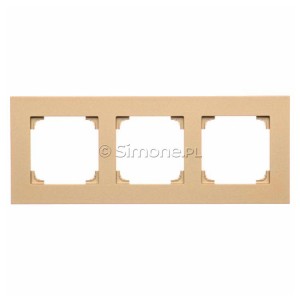TR3/144 Ramka potrójna LINE Szampański Mat Simon 55 - Widok z przodu