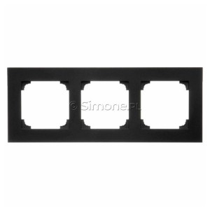 TR3/149 Ramka potrójna LINE Czarny Mat Simon 55 - Widok z przodu