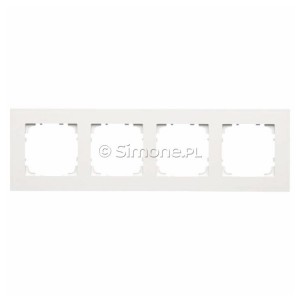 TR4/111 Ramka czterokrotna LINE Biały Mat Simon 55 - Widok z przodu