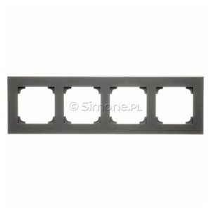 TR4/116 Ramka czterokrotna LINE Grafitowy Mat Simon 55 - Widok z przodu