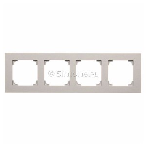 TR4/143 Ramka czterokrotna LINE Aluminium Mat Simon 55 - Widok z przodu