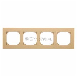 TR4/144 Ramka czterokrotna LINE Szampański Mat Simon 55 - Widok z przodu