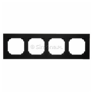 TR4/149 Ramka czterokrotna LINE Czarny Mat Simon 55 - Widok z przodu