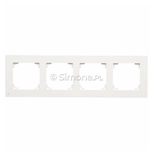 TR4/AB111 Ramka czterokrotna LINE Biały Mat Antybakteryjny Simon 55 - Widok z przodu