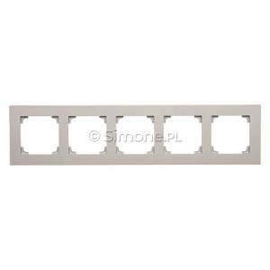TR5/143 Ramka pięciokrotna LINE Aluminium Mat Simon 55 - Widok z przodu