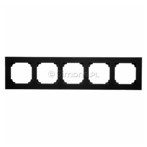 TR5/149 Ramka pięciokrotna LINE Czarny Mat Simon 55 - Widok z przodu