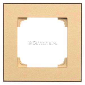 TRD1.149/144 Ramka pojedyncza DUO (Ramka Szampańska, podstawa w kolorze Czarny) Szampański + Czarny Simon 55 - Widok z przodu