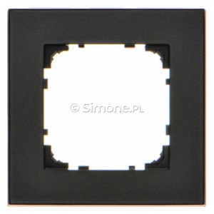 TRD1.163/149 Ramka pojedyncza DUO (Ramka Czarna, podstawa w kolorze Chrom) Czarny + Chrom Simon 55 - Widok z przodu