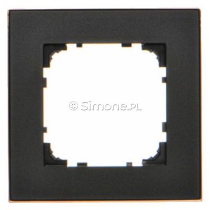 TRD1.166/149 Ramka pojedyncza DUO (Ramka Czarna, podstawa w kolorze Złoty) Czarny + Złoty Simon 55 - Widok z przodu