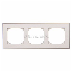 TRD3.149/143 Ramka potrójna DUO (Ramka Aluminium, podstawa w kolorze Czarny) Aluminium + Czarny Simon 55 - Widok z przodu
