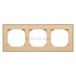 TRD3.149/144 Ramka potrójna DUO (Ramka Szampańska, podstawa w kolorze Czarny) Szampański + Czarny Simon 55 - Widok z przodu