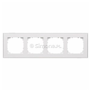 TRD4.163/111 Ramka czterokrotna DUO (Ramka Biała, podstawa w kolorze Chrom) Biały + Chrom Simon 55 - Widok z przodu