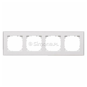 TRD4.166/111 Ramka czterokrotna DUO (Ramka Biała, podstawa w kolorze Złoty) Biały + Złoto Simon 55 - Widok z przodu
