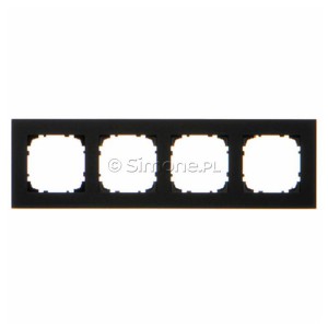 TRD4.166/149 Ramka czterokrotna DUO (Ramka Czarna, podstawa w kolorze Złoty) Czarny + Złoty Simon 55 - Widok z przodu