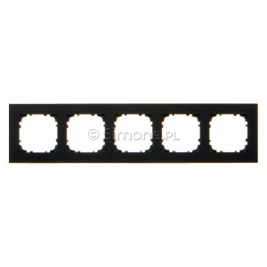 TRD5.166/149 Ramka pięciokrotna DUO (Ramka Czarna, podstawa w kolorze Złoty) Czarny + Złoty Simon 55 - Widok z przodu