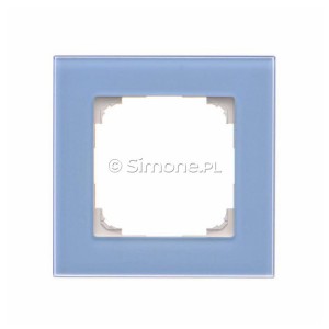 TRN1/180 Ramka pojedyncza Szkło Mrożone Błękitne Simon 55 - Widok z przodu