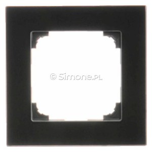 TRN1/182 Ramka pojedyncza Szkło Classic Czarne Simon 55 - Widok z przodu