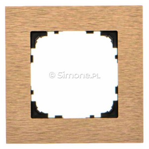 TRN1/189 Ramka pojedyncza Inox Szampański Simon 55 - Widok z przodu