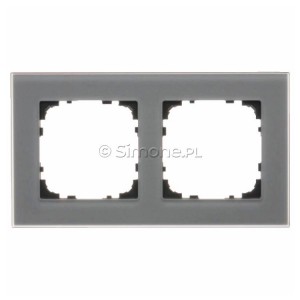 TRN2/176 Ramka podwójna Szkło Mrożone Szare Simon 55 - Widok z przodu