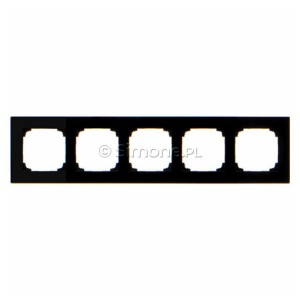 TRN5/182 Ramka pięciokrotna Szkło Classic Czarne Simon 55 - Widok z przodu