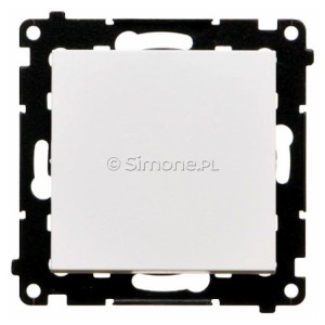 TW1.01/111 Łącznik pojedynczy 10A Biały Mat Simon 55 - Widok z przodu