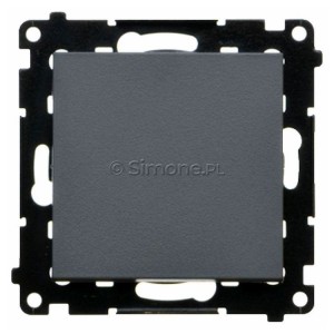 TW1.01/116 Łącznik pojedynczy 10A Grafitowy Mat Simon 55 - Widok z przodu