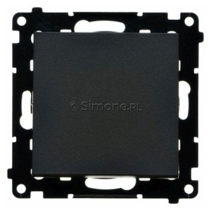 TW1.01/149 Łącznik pojedynczy 10A Czarny Mat Simon 55 - Widok z przodu