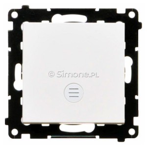 TW1L.01/111 Łącznik pojedynczy z podświetleniem typu LED w kolorze białym 10A Biały Mat Simon 55 - Widok z przodu