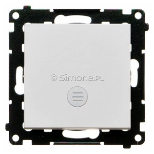TW1L.01/114 Łącznik pojedynczy z podświetleniem typu LED w kolorze białym 10A Jasnoszary Mat Simon 55 - Widok z przodu