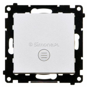 TW1L.01/143 Łącznik pojedynczy z podświetleniem typu LED w kolorze białym 10A Aluminium Mat Simon 55 - Widok z przodu