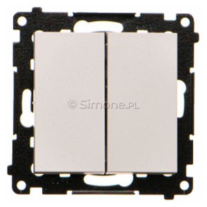 TW1P1A.01/114 Łącznik pojedynczy z przyciskiem zwiernym 16A Jasnoszary Mat Simon 55 - Widok z przodu