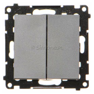 TW1P1A.01/116 Łącznik pojedynczy z przyciskiem zwiernym 16A Grafitowy Mat Simon 55 - Widok z przodu