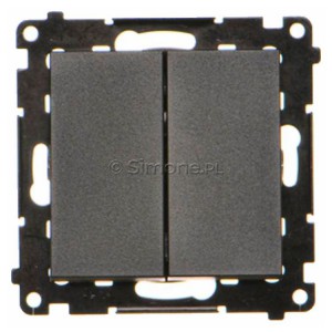 TW1P1A.01/149 Łącznik pojedynczy z przyciskiem zwiernym 16A Czarny Mat Simon 55 - Widok z przodu