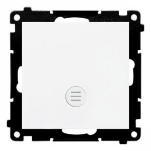 TW1ZL.01/111 Łącznik pojedynczy z sygnalizacją załączenia typu LED w kolorze białym 10A Biały Mat Simon 55 - Widok z przodu