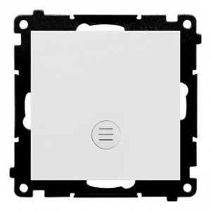 TW1ZL.01/114 Łącznik pojedynczy z sygnalizacją załączenia typu LED w kolorze białym 10A Jasnoszary Mat Simon 55 - Widok z przodu